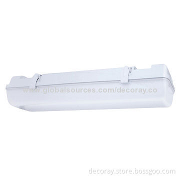 WP10 Series Weatherproof Batten, High-lumens 2835 SMD LED/PC Diffuser/Stainless Steel Clips/Luo Gray